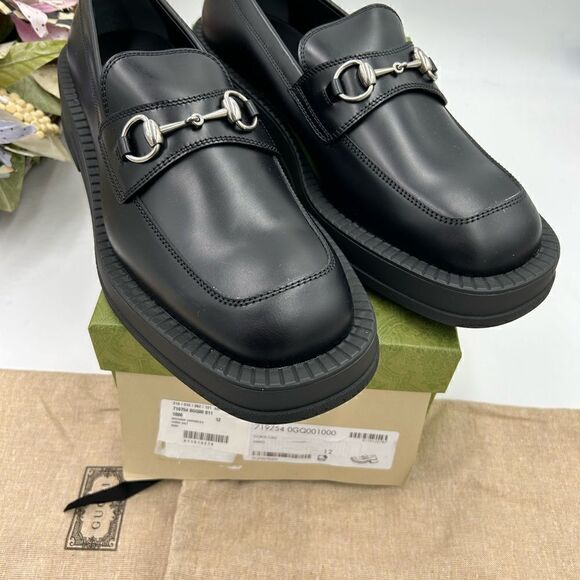 Men’s Gucci, leather chunky horse bit loafers size 12 made in Italy main image 8